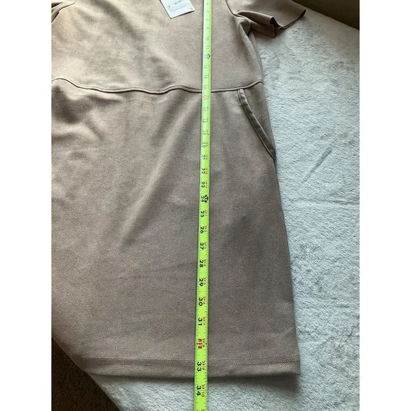 New w/tags Zara Sz.Small Sheath dress pullover Tan short sleeve - Picture 8 of 10